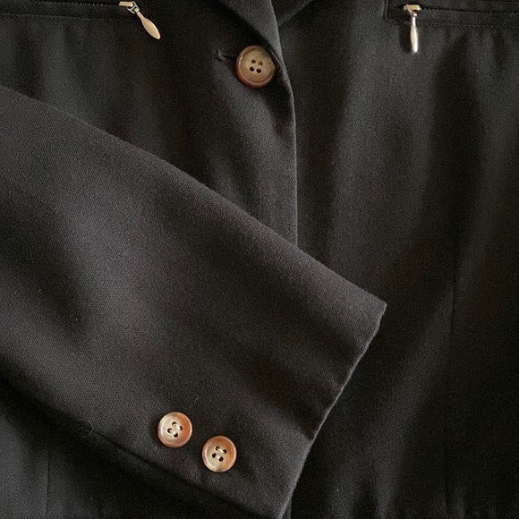 Theme long button zipper black blazer jacket Japan - Picture 11 of 11